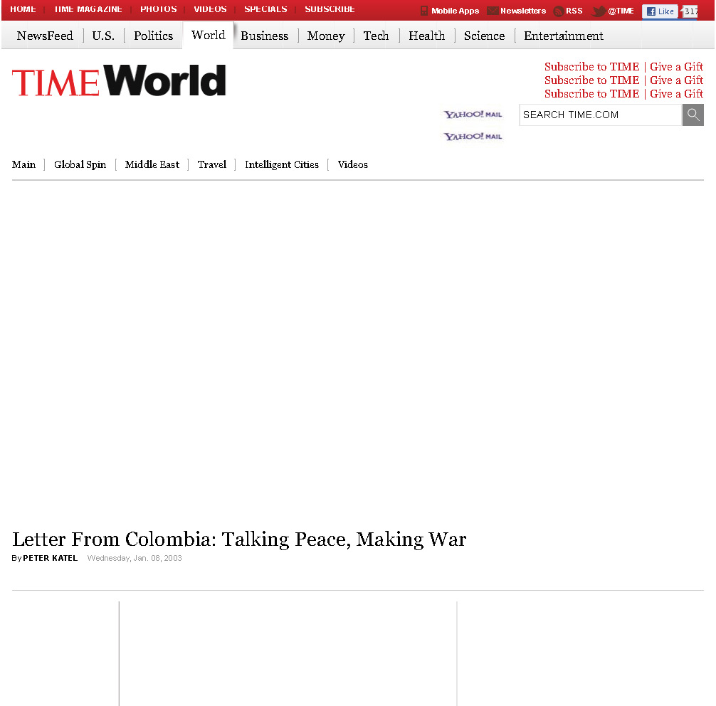 Peter Katel In Colombia – TIME Magazine (2003)