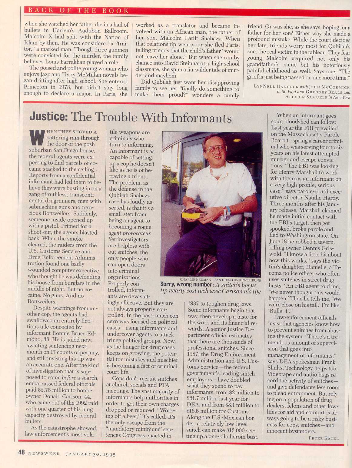 Peter Katel – The Trouble With Informants – NEWSWEEK Magazine (1995)