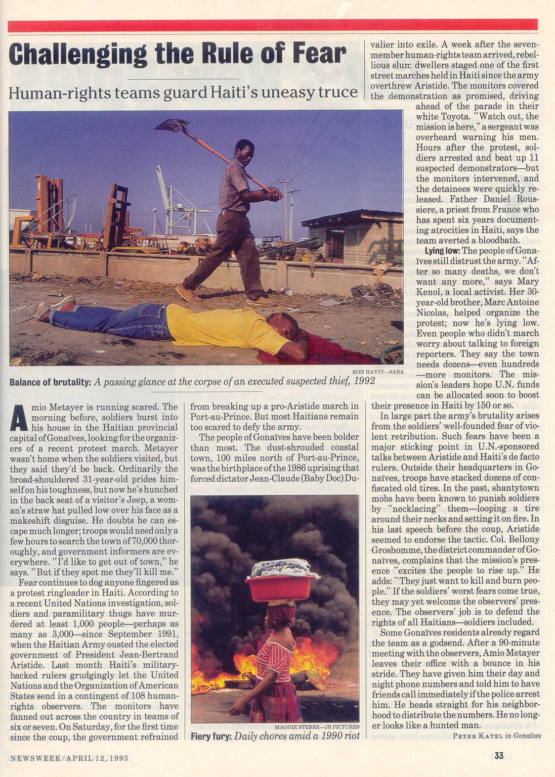 Peter Katel in Gonaives, Haiti – NEWSWEEK Magazine (1993)