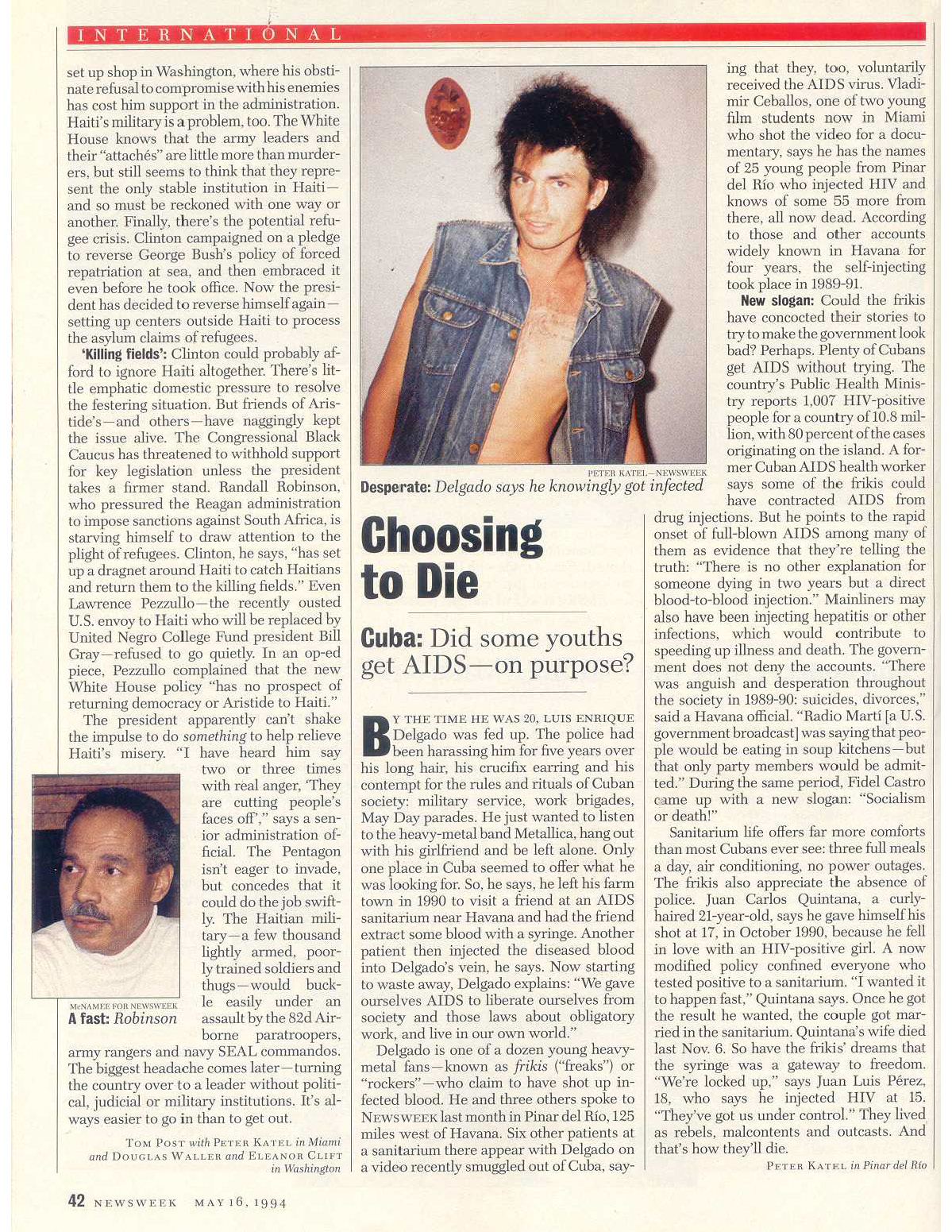 Peter Katel in Pinar Del Rio, Cuba – NEWSWEEK Magazine (1994)
